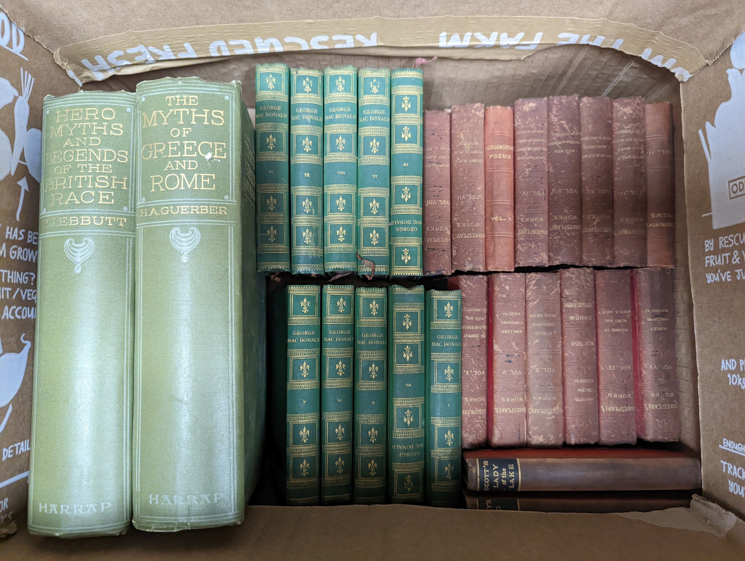 Three boxes of mixed novels, English Saints, etc.